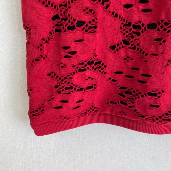 GUESS Red Lace Overlay Bodycon Dress - Picture 4 of 7